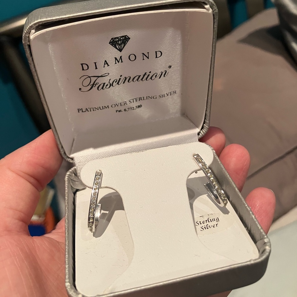Sterling Silver diamond fascination Earrings
